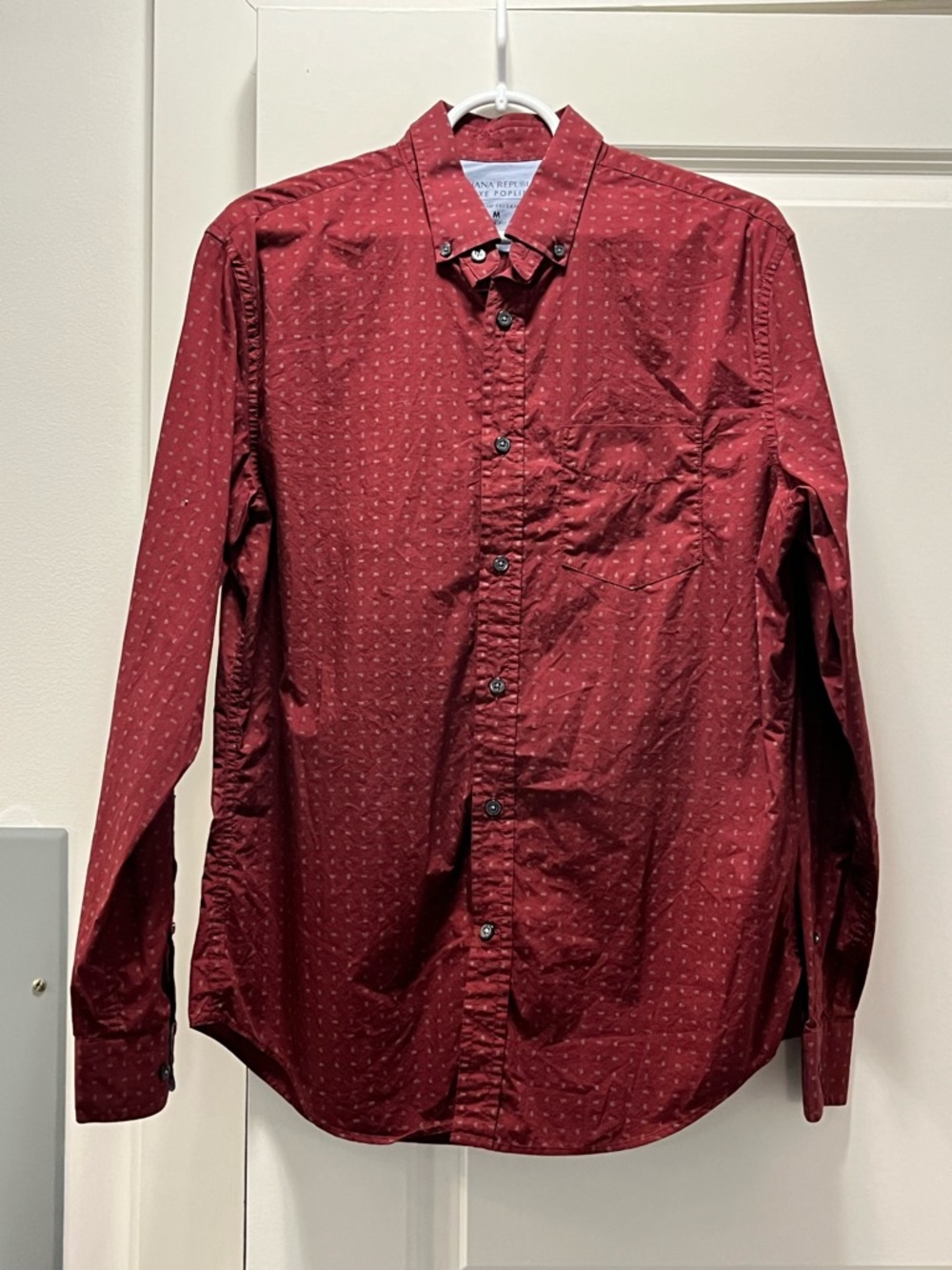 Banana Republic Red Luxe Poplin Shirt